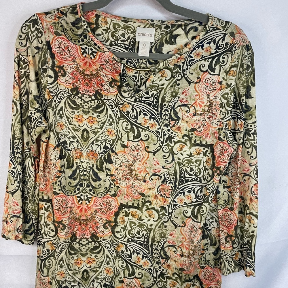 Chico's Multicolor Patterned Top - Picture 4 of 5